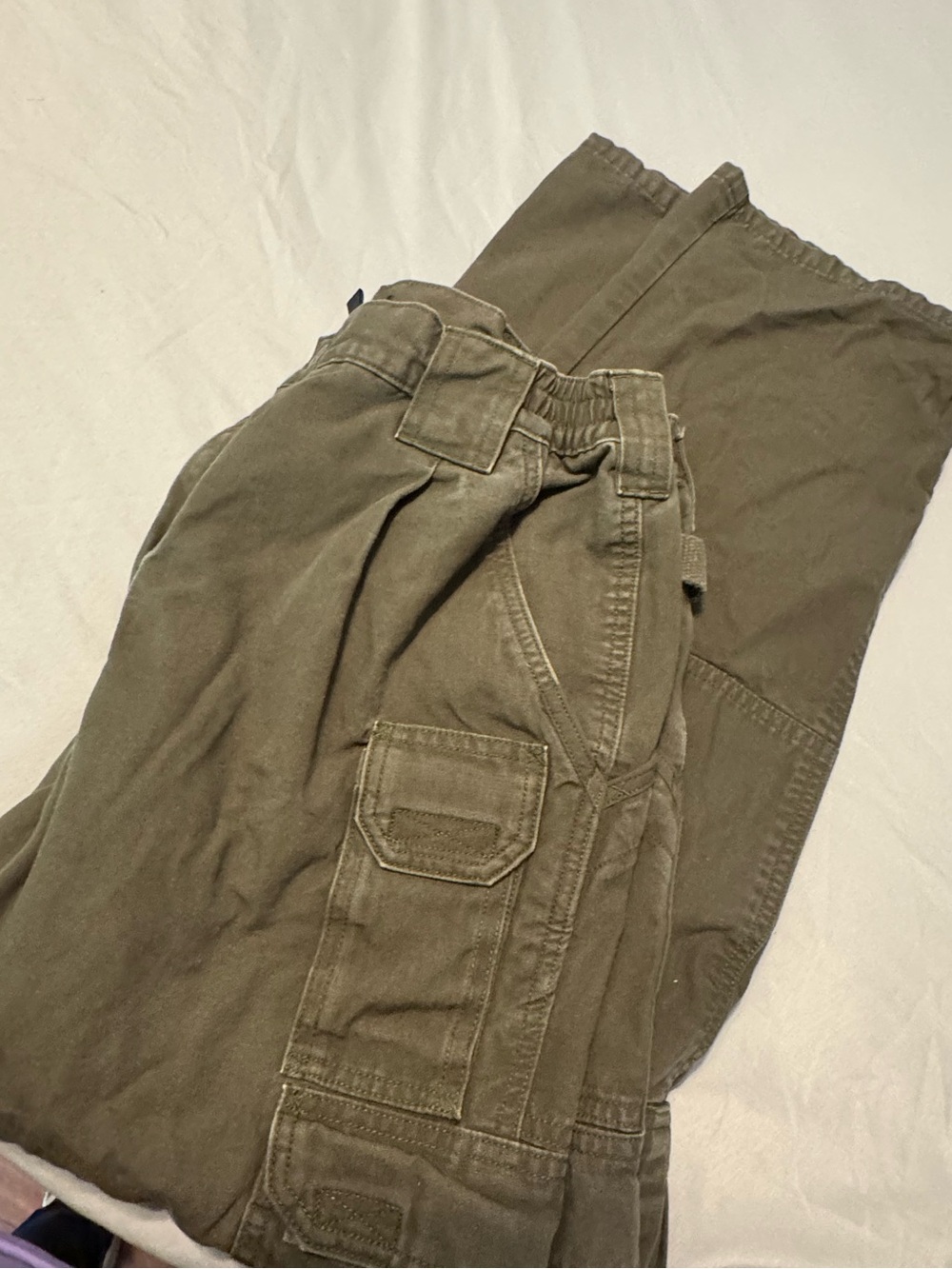 Mens Tactical Cargo Pants Size 34x30 - Olive Green Ripstop Work Hiking